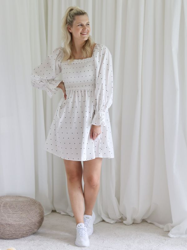 Balloon Sleeve Smocked Dress