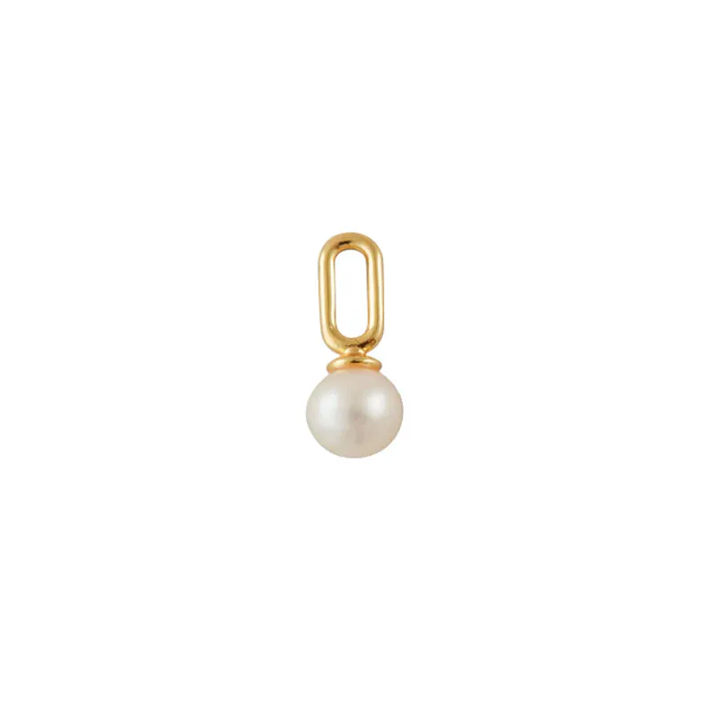 Pearl Drop Charm 5mm Gold Plated - Gold