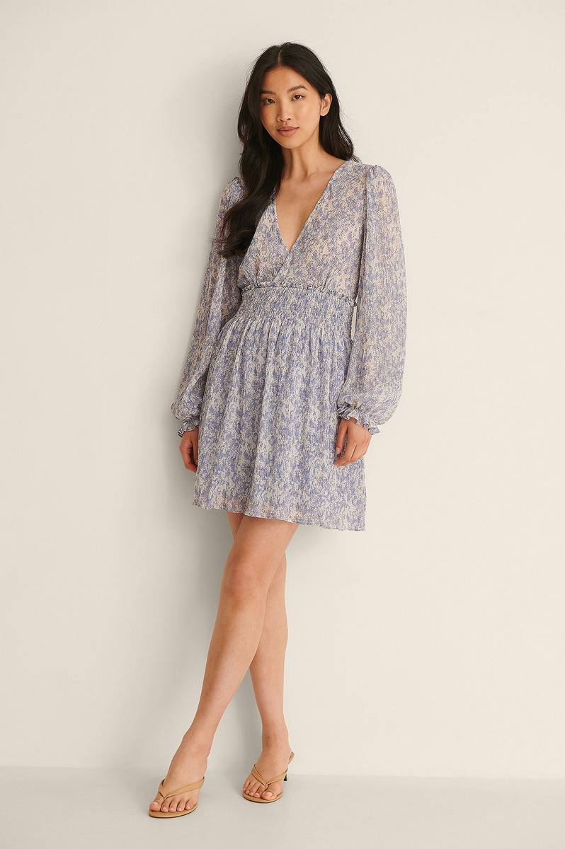 NA-KD Structured Smock Waist Dress 